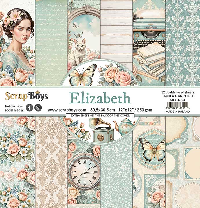 ScrapBoys Elizabeth 12x12 Inch Paper Pad