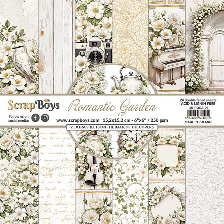 ScrapBoys Romantic Garden 6x6 Inch Paper Pad