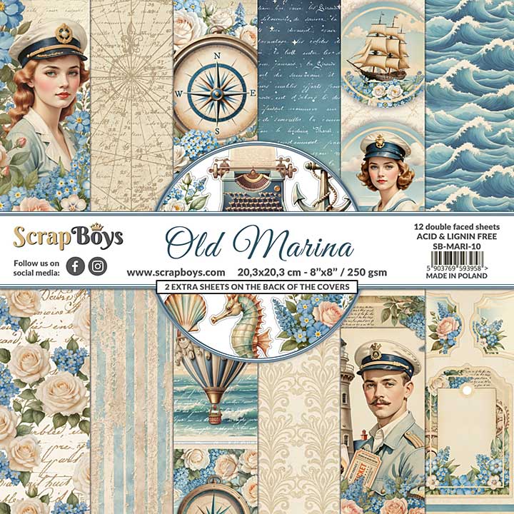 SO: ScrapBoys Old Marina 8x8 Inch Paper Pad