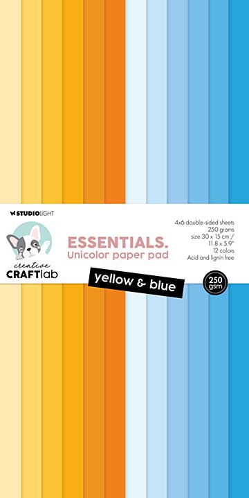 Creative Craftlab Yellow and Blue Essentials Unicolor Paper Pad