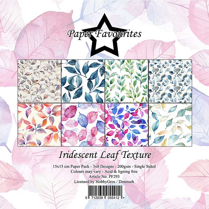 Paper Favourites Iridescent Leaf Texture 6x6 Inch Paper Pack