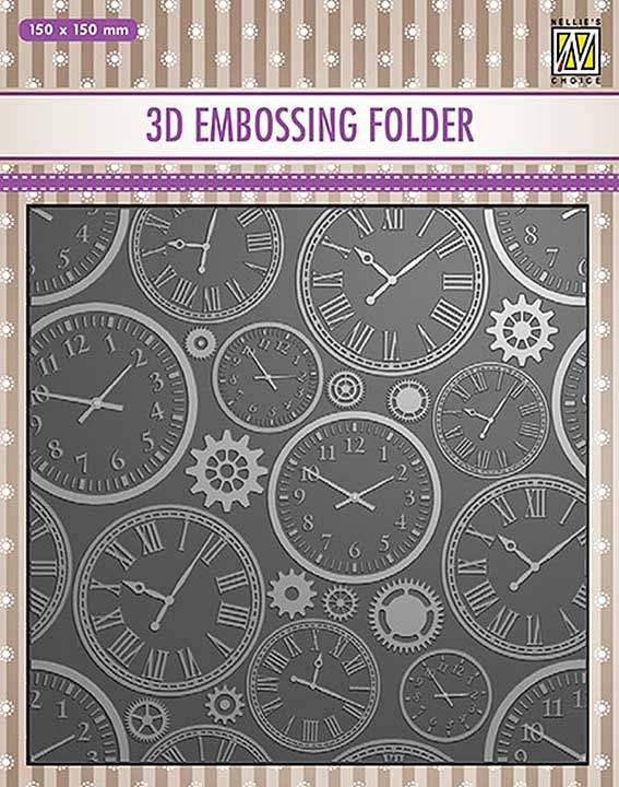 Nellie Snellen 3D Embossing Folder Time