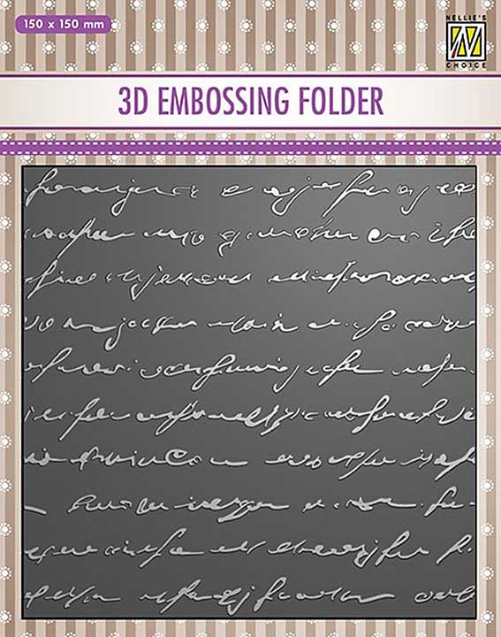 Nellie Snellen 3D Embossing Folder Writing