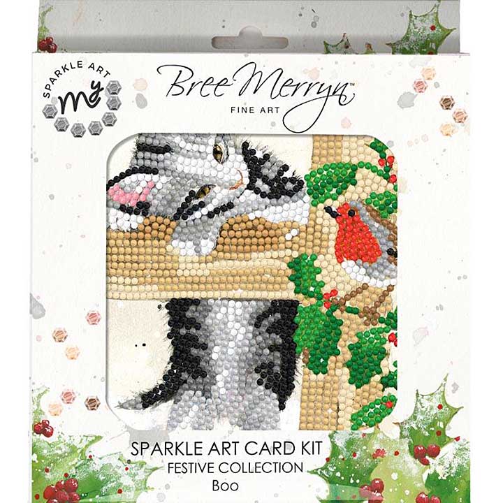 Sparkle Art Bree Merryn Boo (Cat with Robins) Card Kit