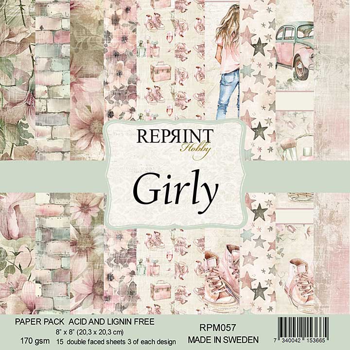 Reprint Girly 8x8 Inch Paper Pack