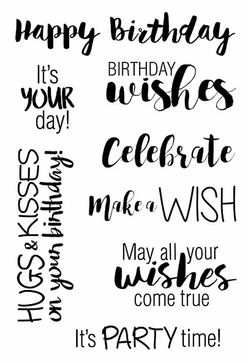 Janes Doodles Birthday Wishes Clear Stamps