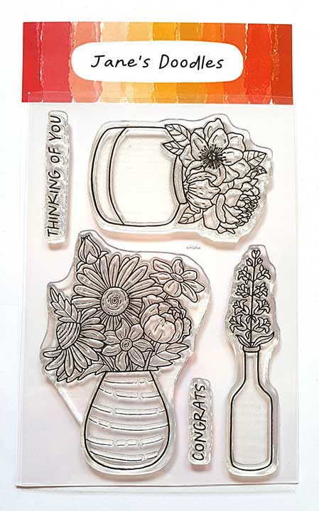 Janes Doodles Fresh Cut Flowers Clear Stamps