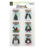 Vicki Boutin Evergreen and Holly Shaker Stickers 6pk - Mason Jar