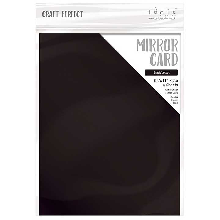 Craft Perfect Satin Mirror Cardstock 8.5X11 5pk - Satin -Black Velvet