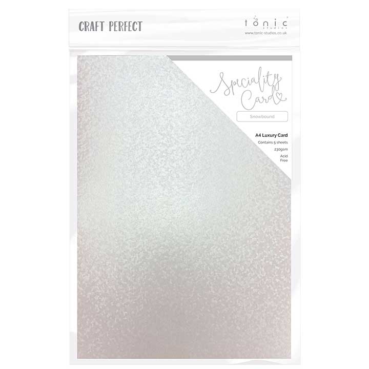 Craft Perfect Luxury Embossed Cardstock A4 5pk - Snowbound