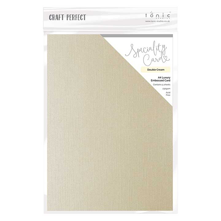 Craft Perfect Luxury Embossed Cardstock A4 5pk - Double Cream