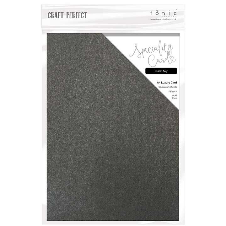 Craft Perfect Luxury Embossed Cardstock A4 5pk - Starlit Sky