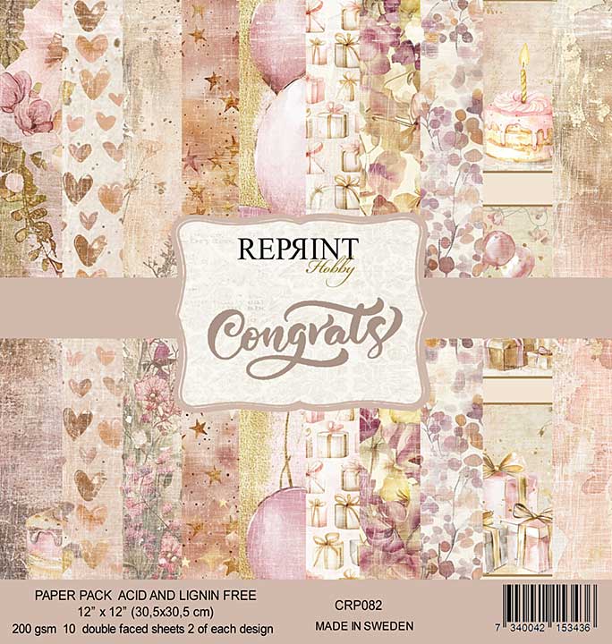 Reprint Congrats 12x12 Inch Paper Pack