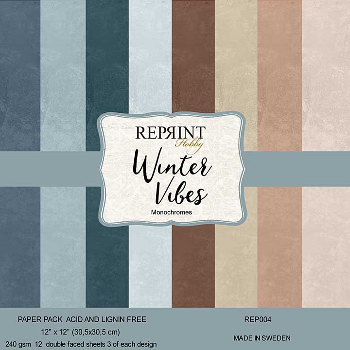 Reprint Winter Vibes 12x12 Inch Cardstock