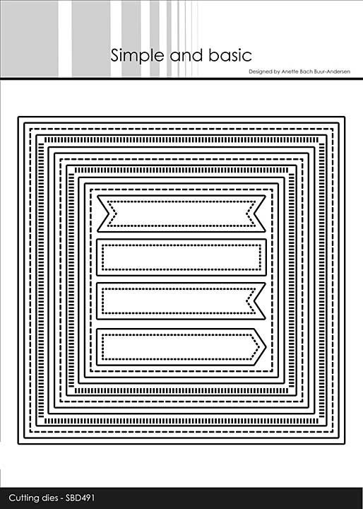 Simple and Basic Combi Striped Frames - Square Dies