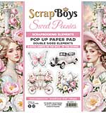 ScrapBoys Sweet Peonies 6x6 Inch Pop Up Paper Pad