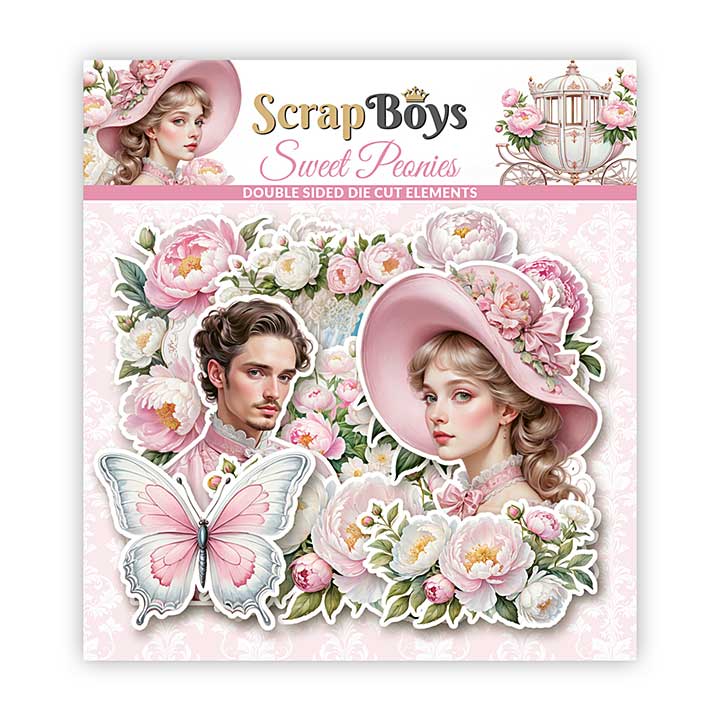 ScrapBoys Sweet Peonies Double Sided Die Cut Elements (37pcs)