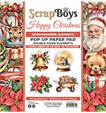 ScrapBoys Happy Christmas 6x6 Inch Pop Up Paper Pad