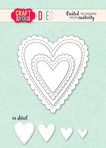 Craft and You Design Biscuit Frame Hearts Set Dies