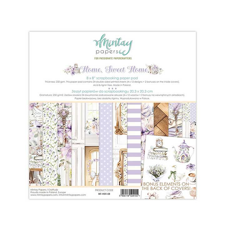 Mintay Home, Sweet Home 8x8 Inch Scrapbooking Paper Pad