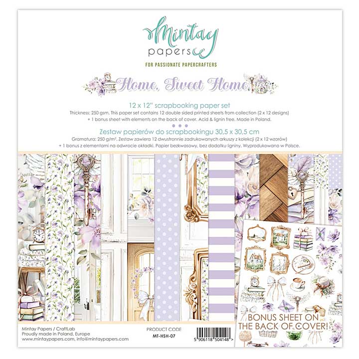 Mintay Home, Sweet Home 12x12 Inch Scrapbooking Paper Set