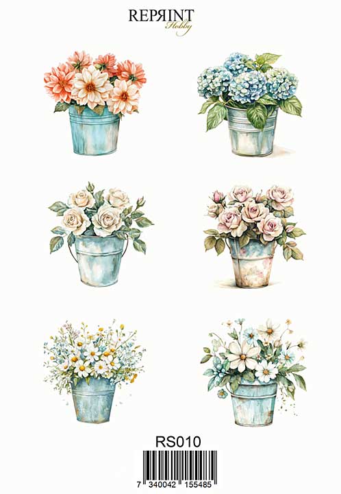 Reprint Flowers 10x20cm Stickers