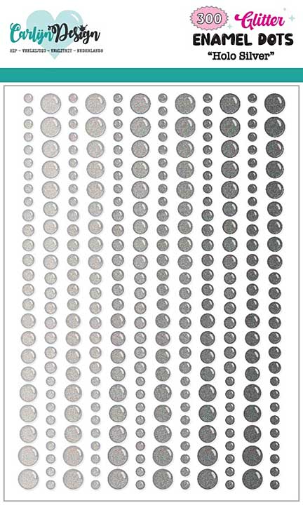 CarlijnDesign Glitter Enamel Dots Holo Silver (300pcs)
