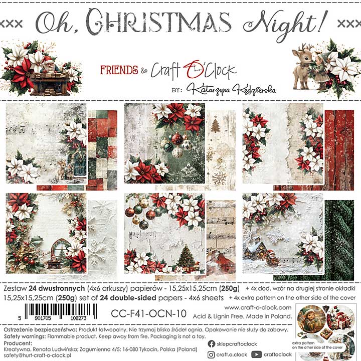 Craft OClock Oh Christmas Night 6x6 Inch Paper Set