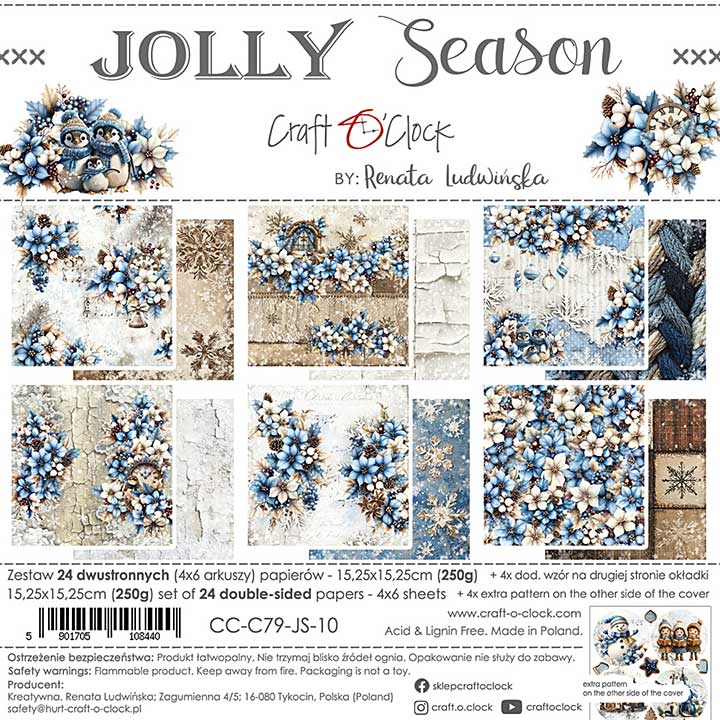 Craft OClock Jolly Season 6x6 Inch Paper Set
