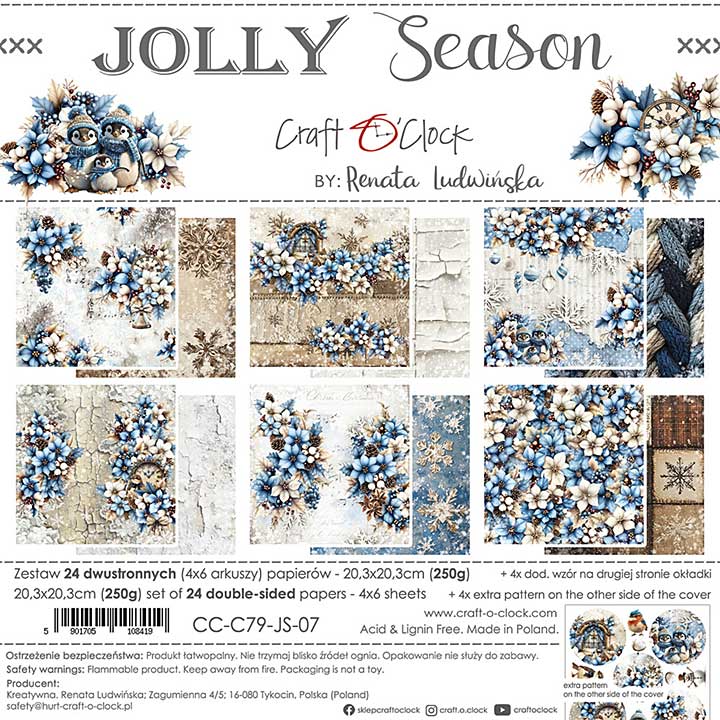 Craft OClock Jolly Season 8x8 Inch Paper Set