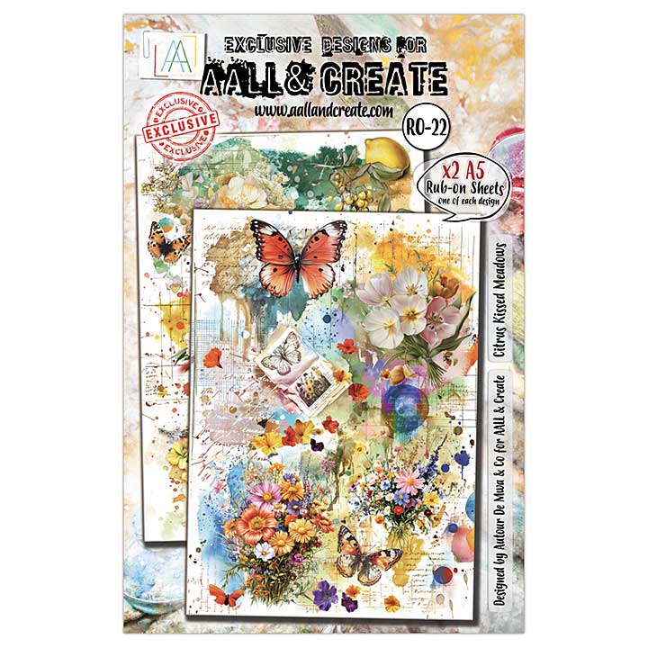 Aall and Create Radiant Florals A5 Rub-Ons Citrus Kissed Meadows