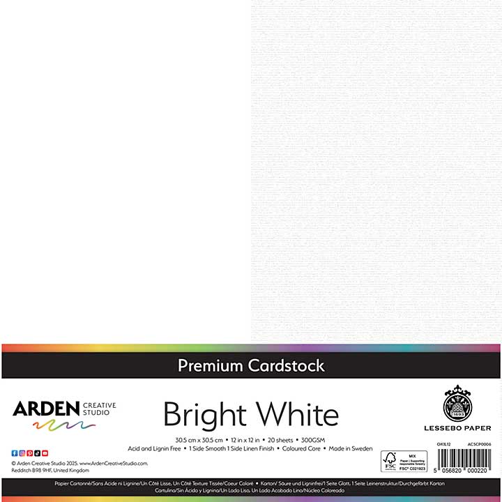 Arden Creative Studio Premium Cardstock 12x12 Inch Bright White (20 sheets)