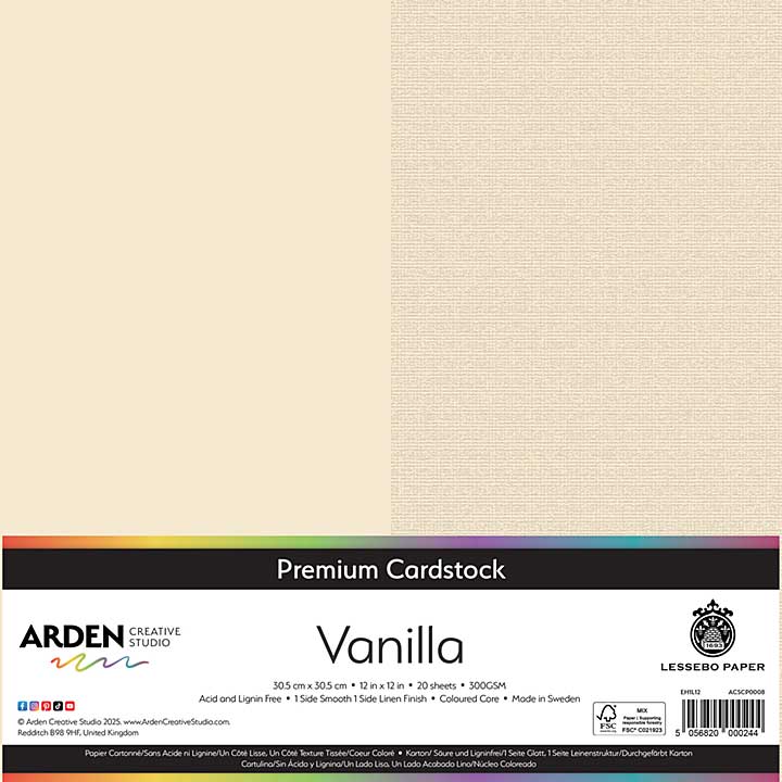 Arden Creative Studio Premium Cardstock 12x12 Inch Vanilla (20 sheets)