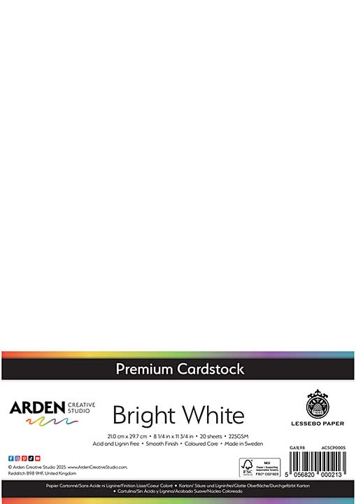 Arden Creative Studio Premium Cardstock A4 Bright White (20 Sheets)