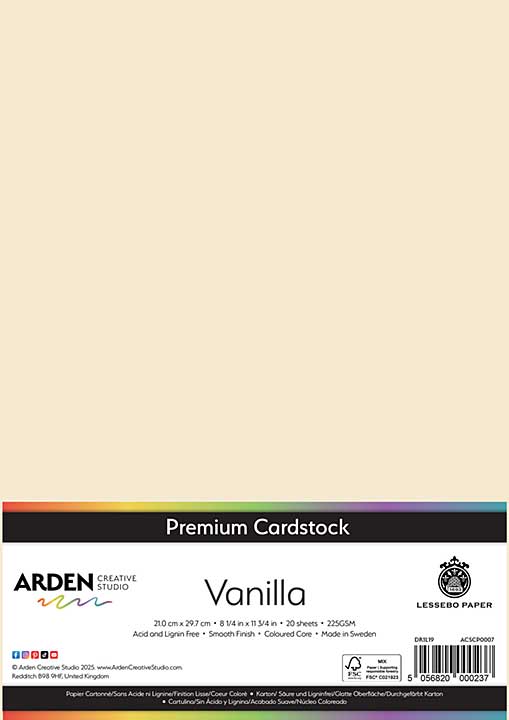 Arden Creative Studio Premium Cardstock A4 Vanilla (20 sheets)