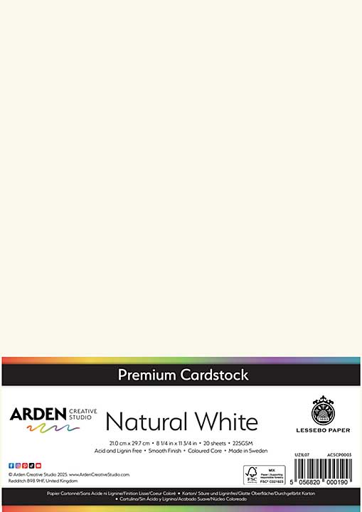 Arden Creative Studio Premium Cardstock A4 Natural White (20 Sheets)