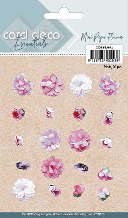 Card Deco Essentials - Mini Paper Flowers - Pink