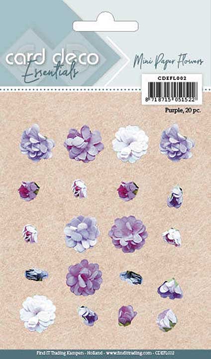 Card Deco Essentials - Mini Paper Flowers - Purple