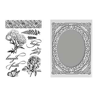 Cest La Vie Collection Stamp and Emboss Set - Butterflies and Roses