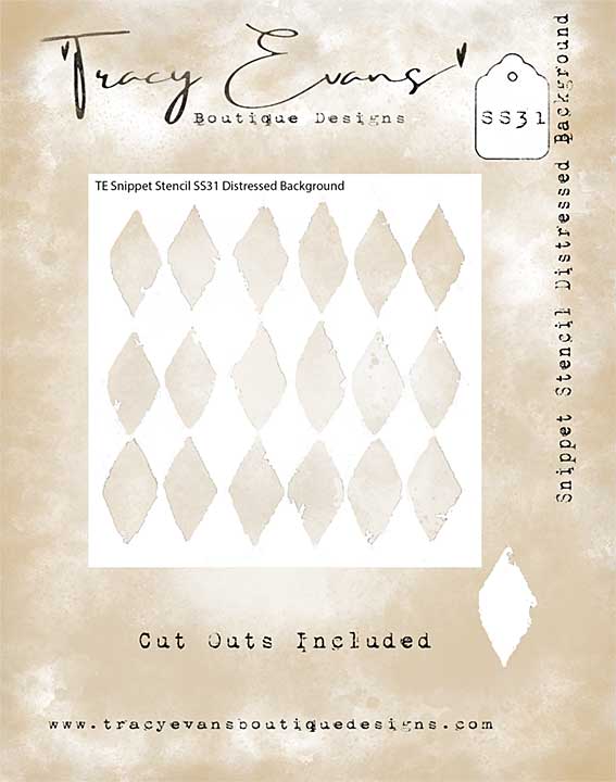 Tracy Evans Distressed Background 4x4 Inch Snippet Stencil