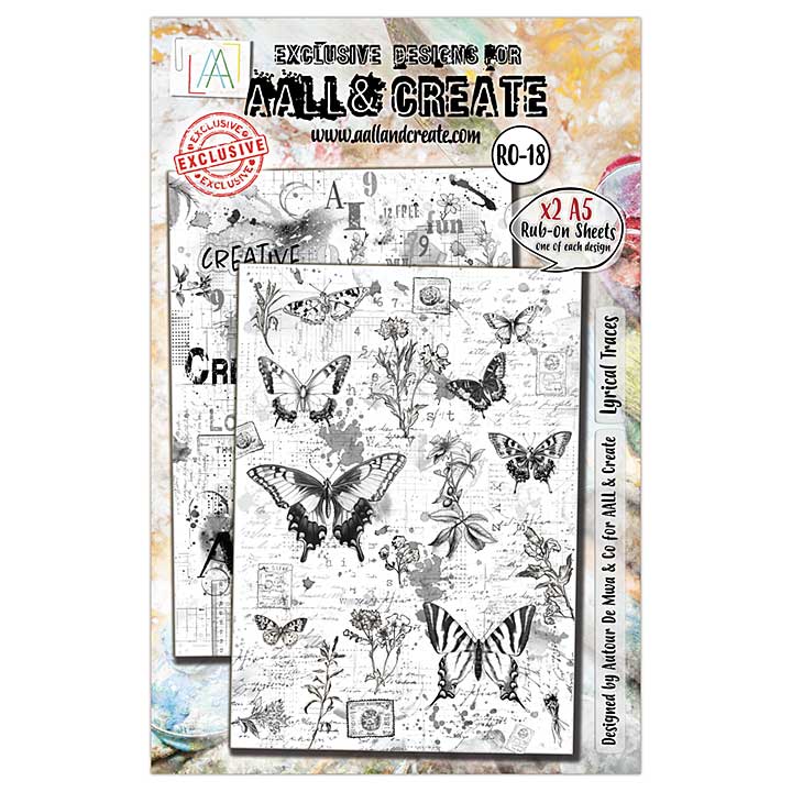 Aall and Create Whispering Botanica A5 Rub-Ons Lyrical Traces