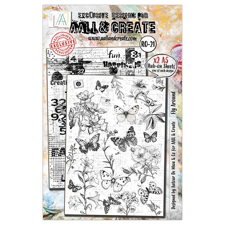 Aall and Create Whispering Botanica A5 Rub-Ons Fly Around