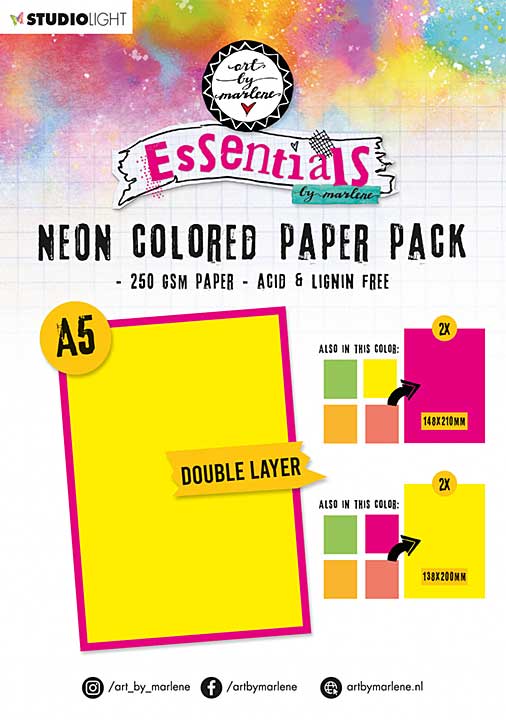 Art By Marlene Essentials Neon Colored A5 Paper Pack