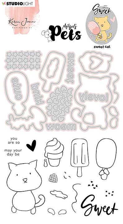 Karin Joan Sweet Cat Missees Pets Stamp and Die