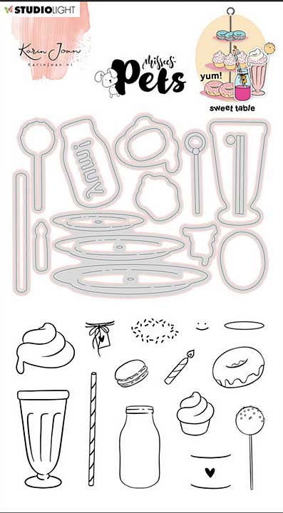 Karin Joan Sweet Table Missees Pets Stamp and Die Set