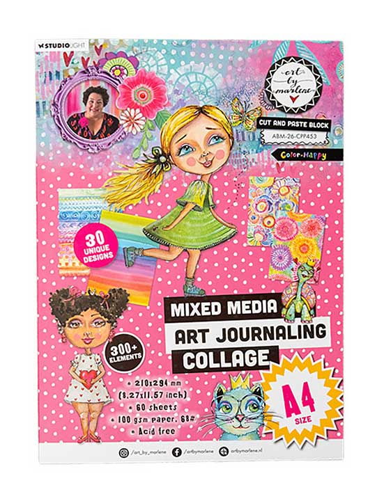 Art By Marlene Cut and Paste Block A4 Color-Happy