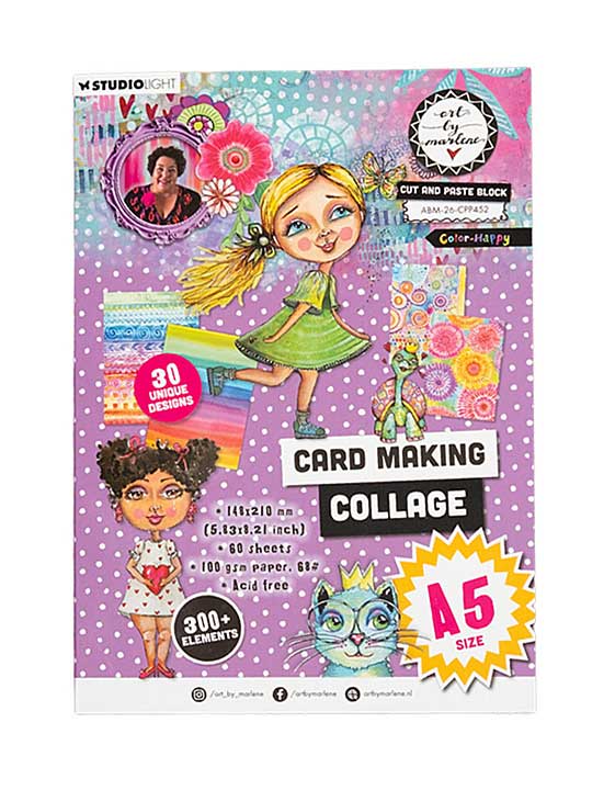 Art By Marlene Cut and Paste Block A5 Color-Happy