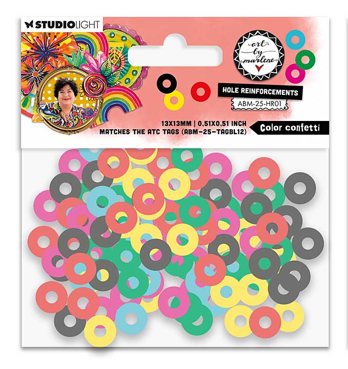 Art By Marlene Color Confetti Hole-Reinforcements