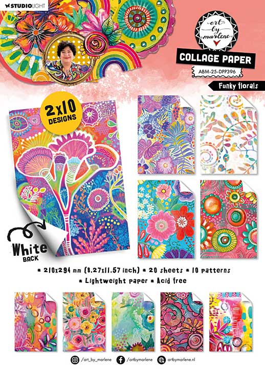 Art By Marlene Funky Florals A4 Collage Paper
