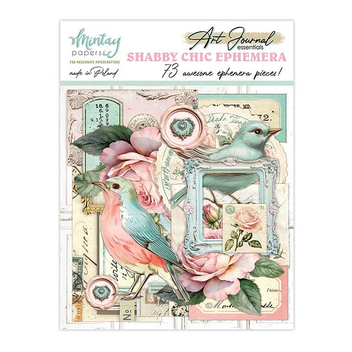 Mintay Art Journal Ephemera Pack Shabby Chic (73pcs)